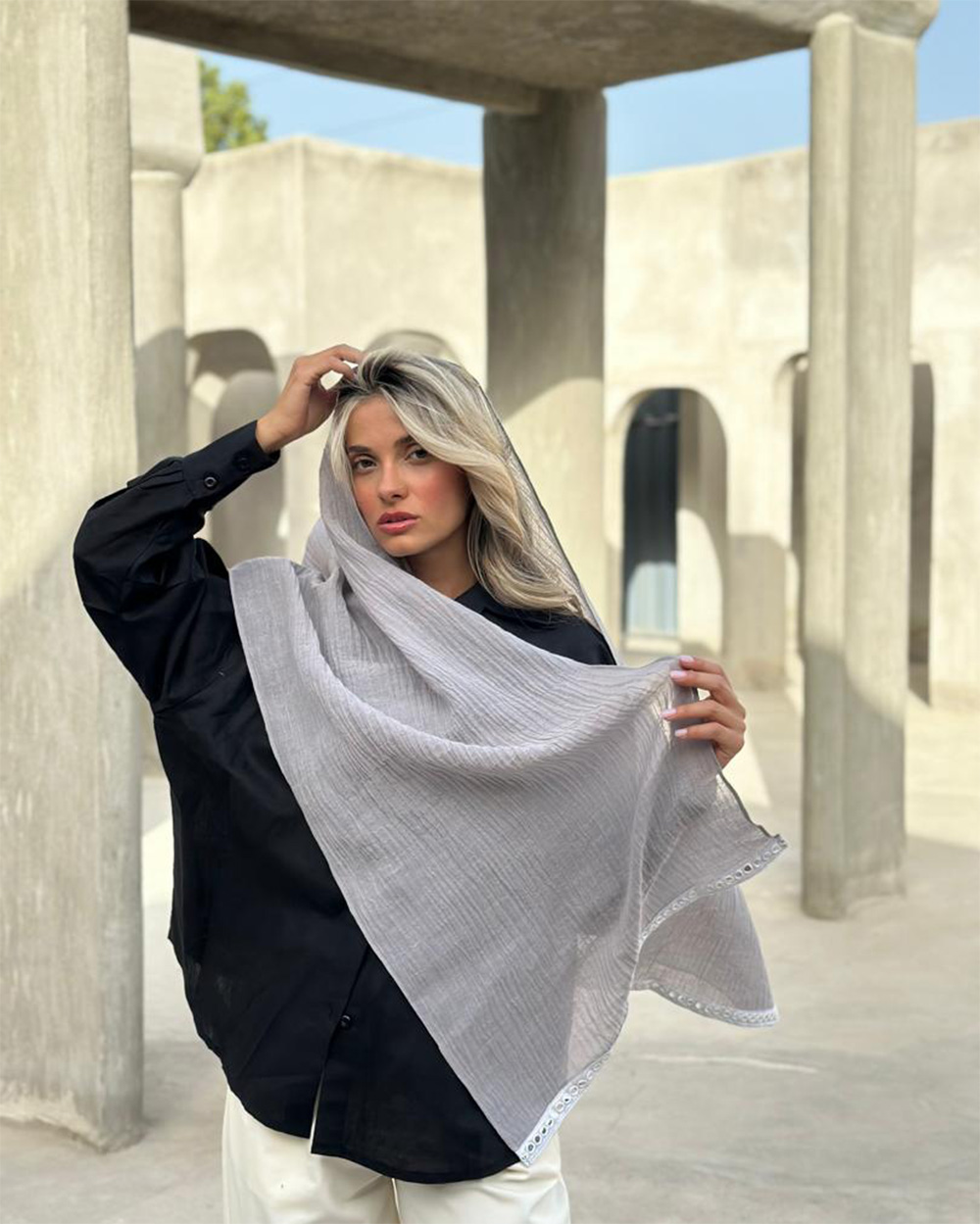 شال نخی نواردار