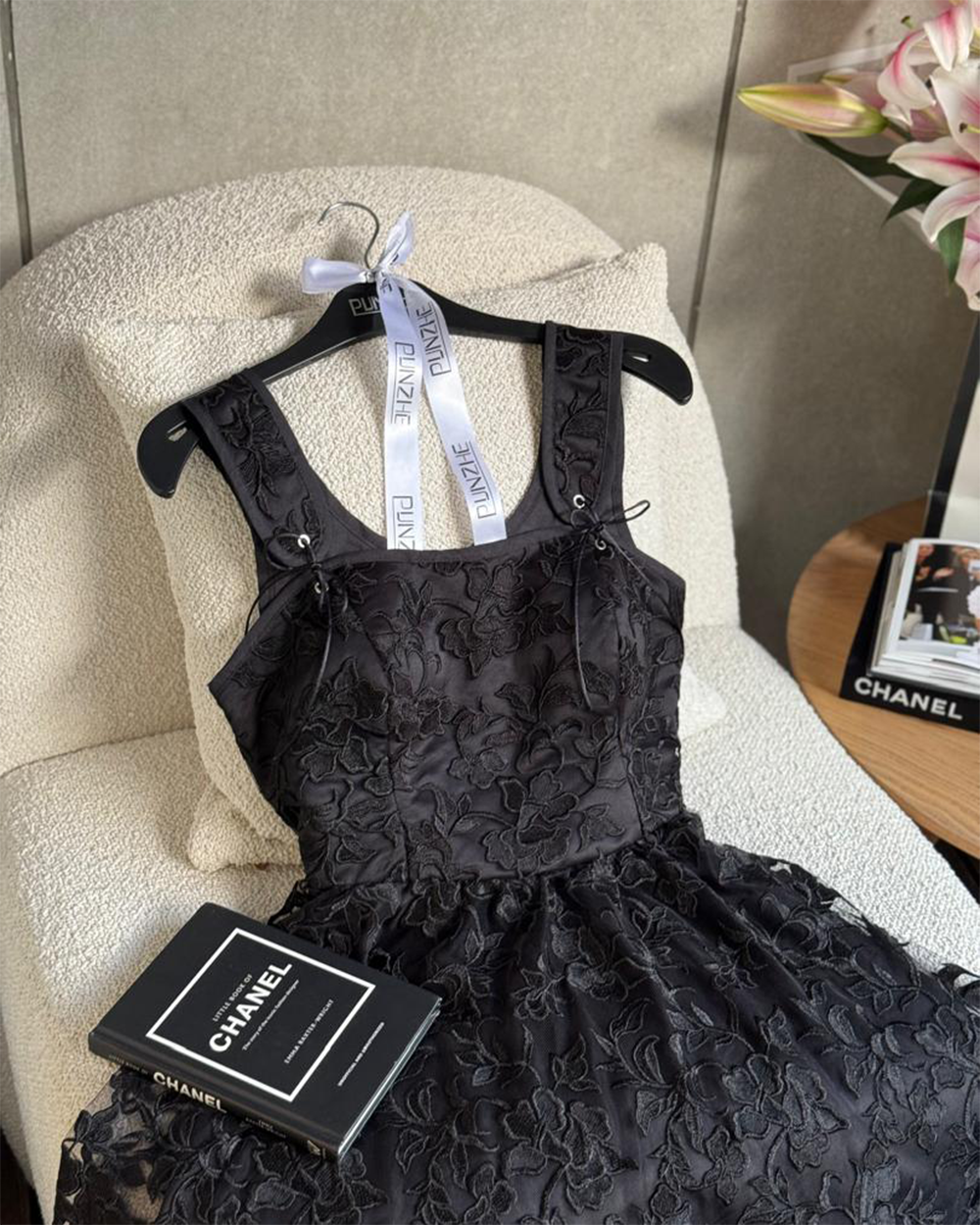 پیراهن تور گلی