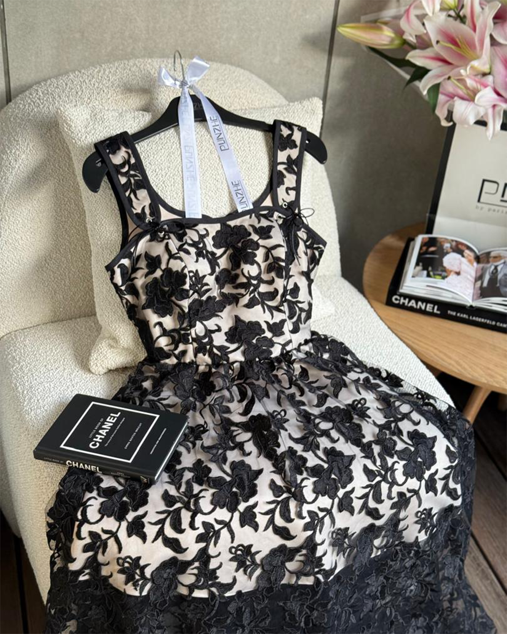 پیراهن تور گلی