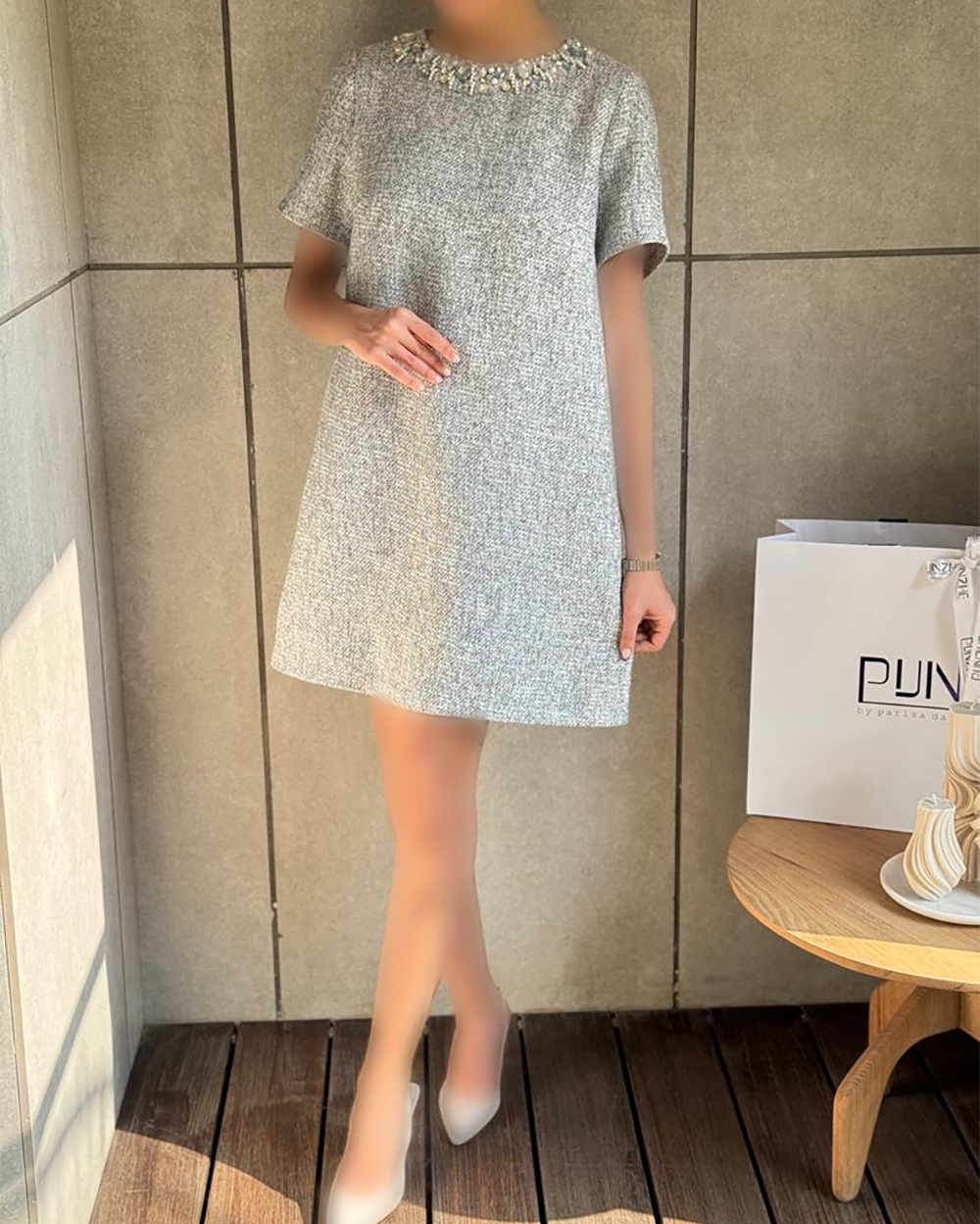 پیراهن شنل یقه سنگ