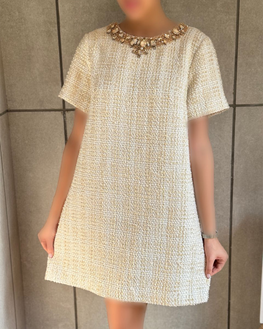 پیراهن شنل یقه سنگ