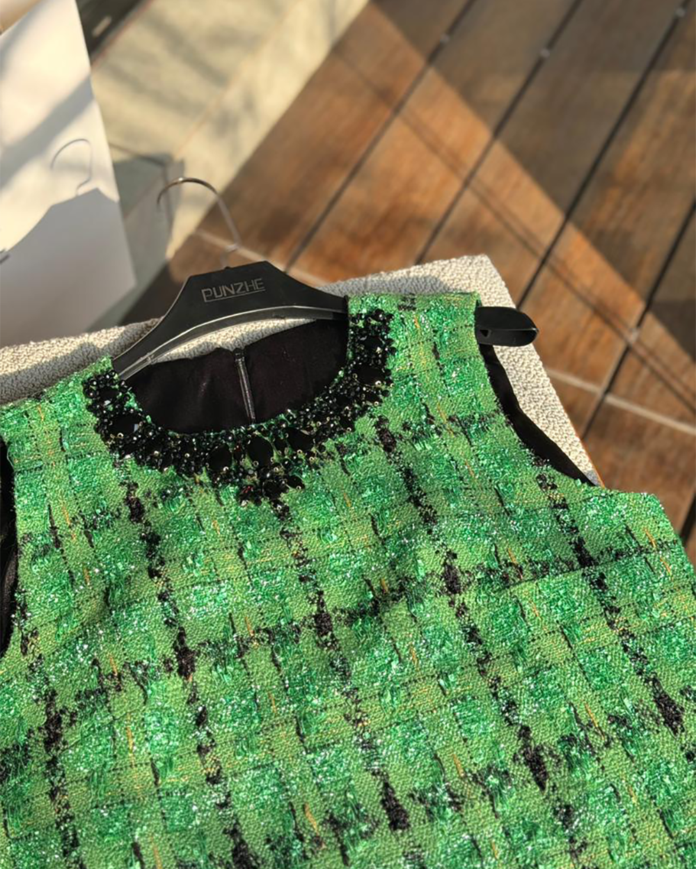 پیراهن یقه سنگ حلقه ای