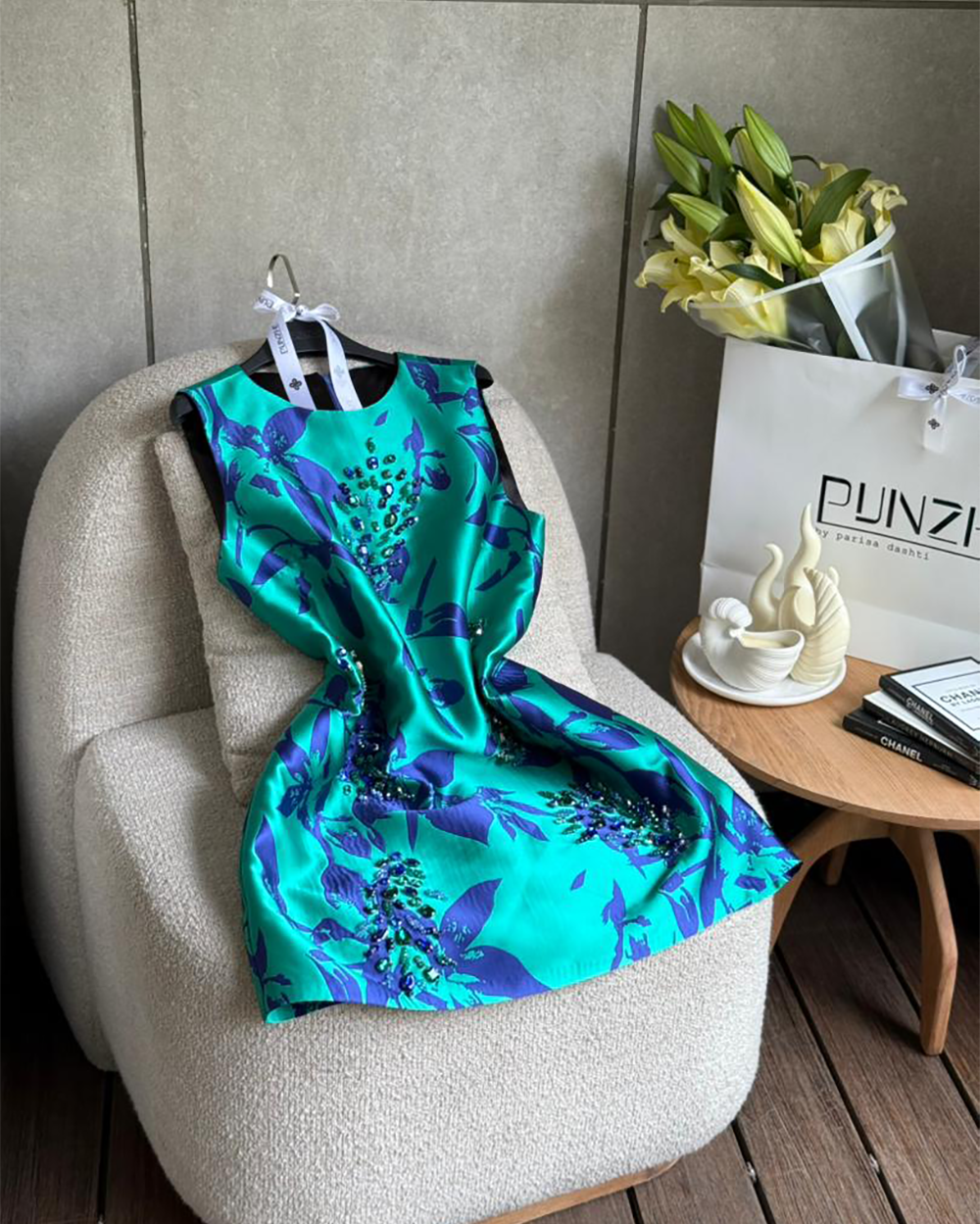 پیراهن ژاکارد رنگی