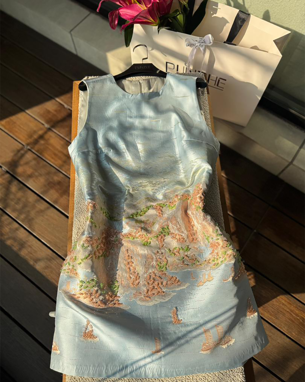 پیراهن رنگی کار شده