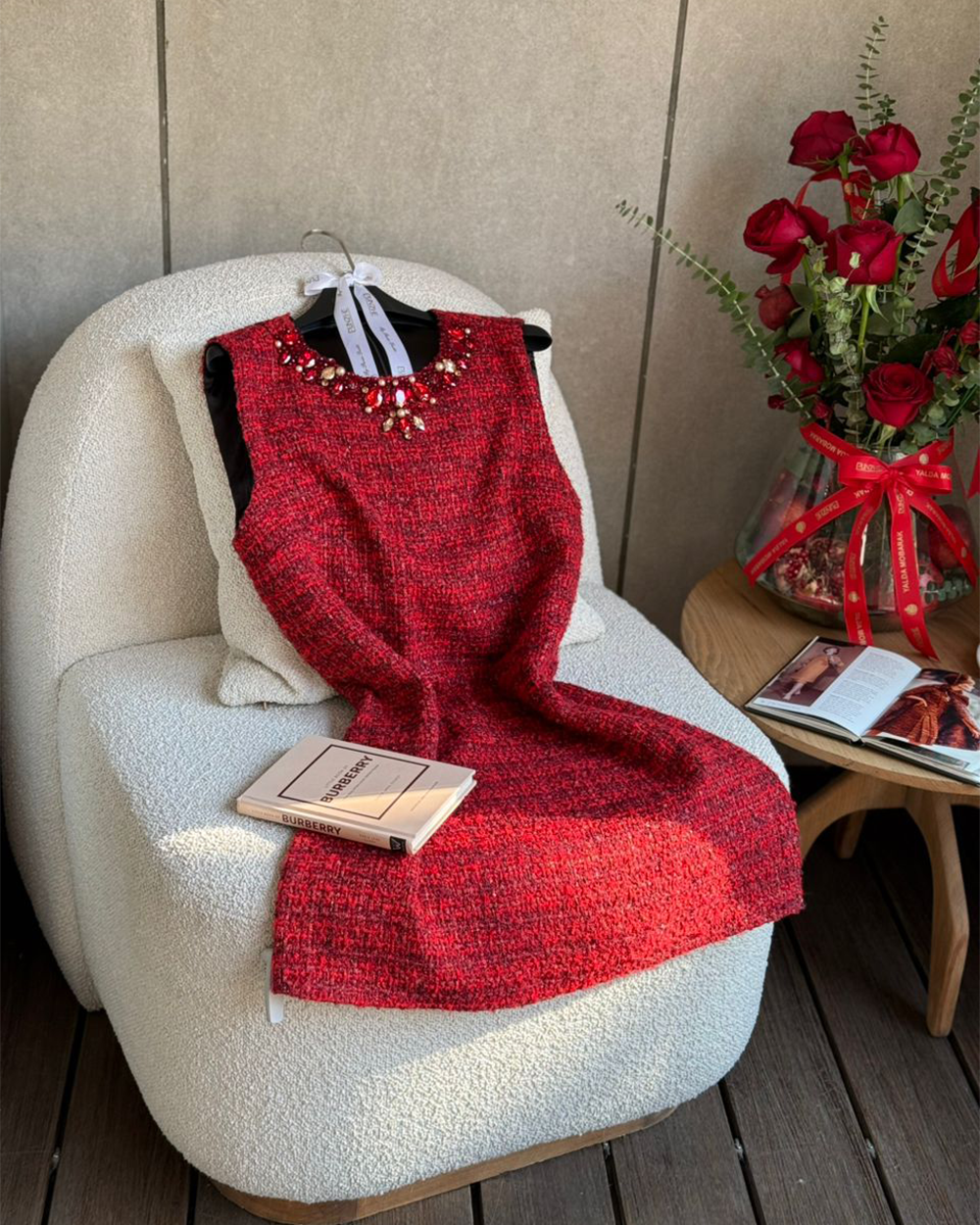 پیراهن یقه سنگ حلقه ای