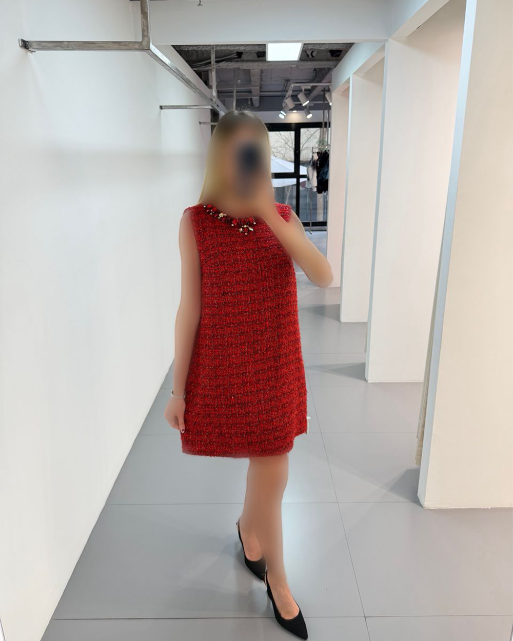 پیراهن یقه سنگ حلقه ای