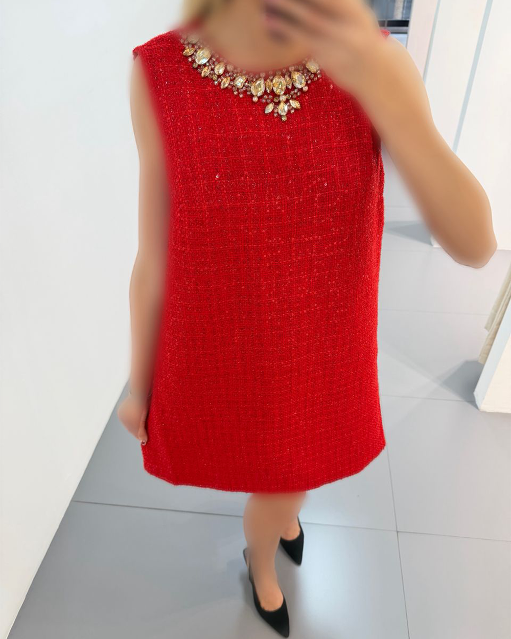 پیراهن یقه سنگ حلقه ای