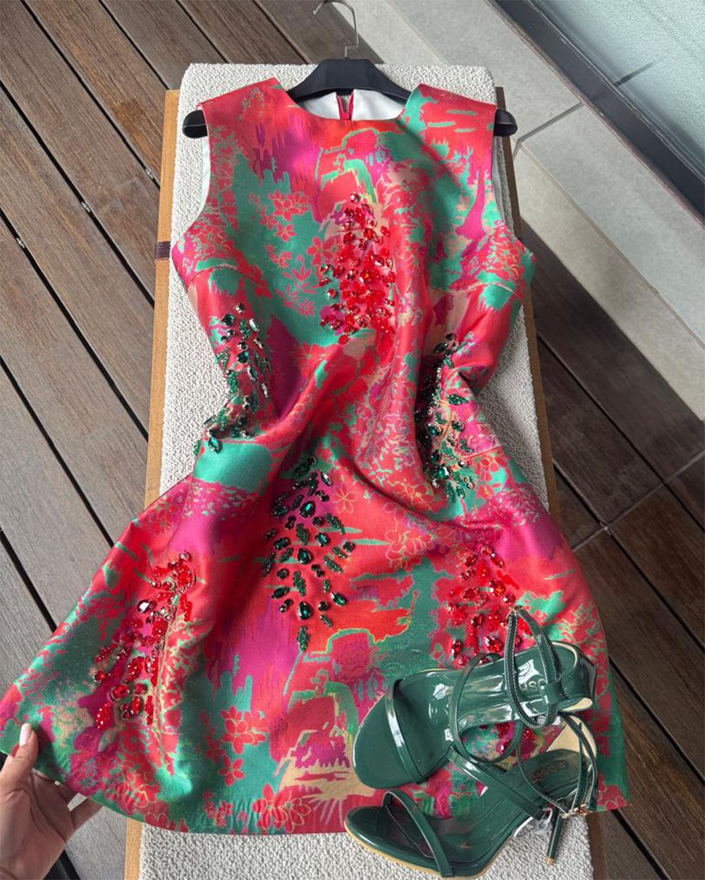 پیراهن رنگی کار شده