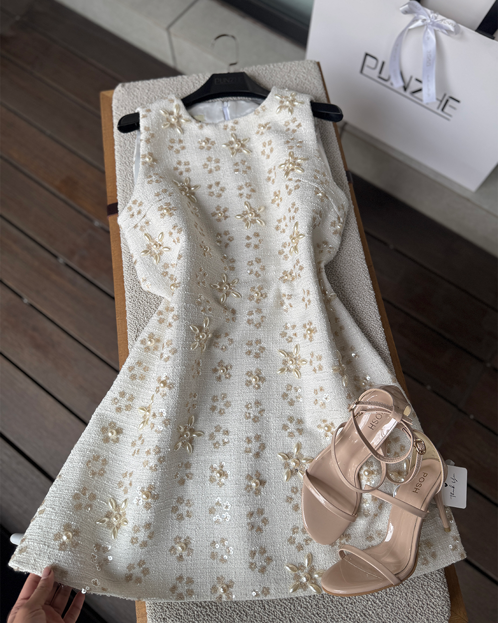 پیراهن شنل مرواریدی