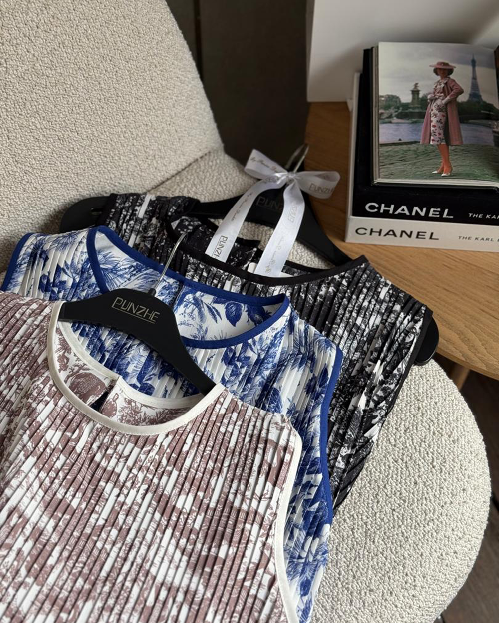 پیراهن پلیسه بلند طرح دار