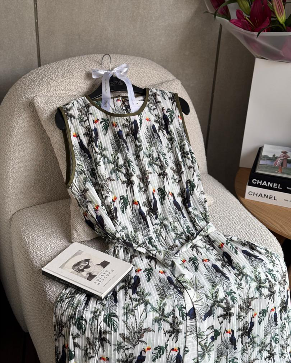 پیراهن پلیسه بلند طرح دار