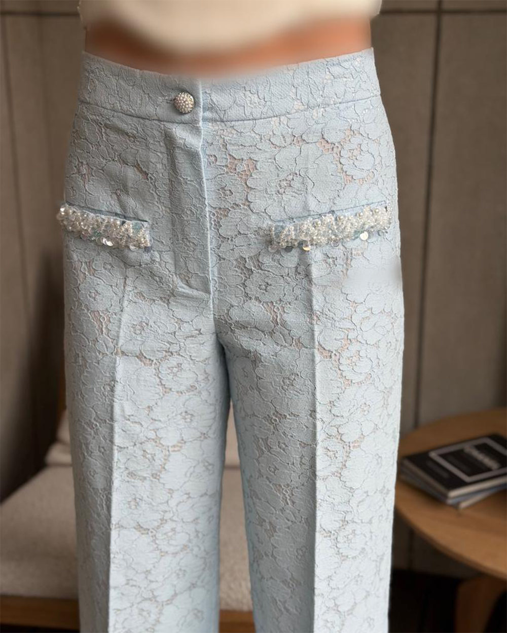 شلوار دانتل کارشده گشاد