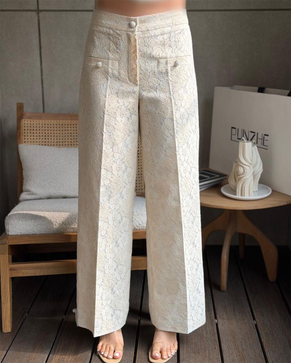 شلوار دانتل کارشده گشاد