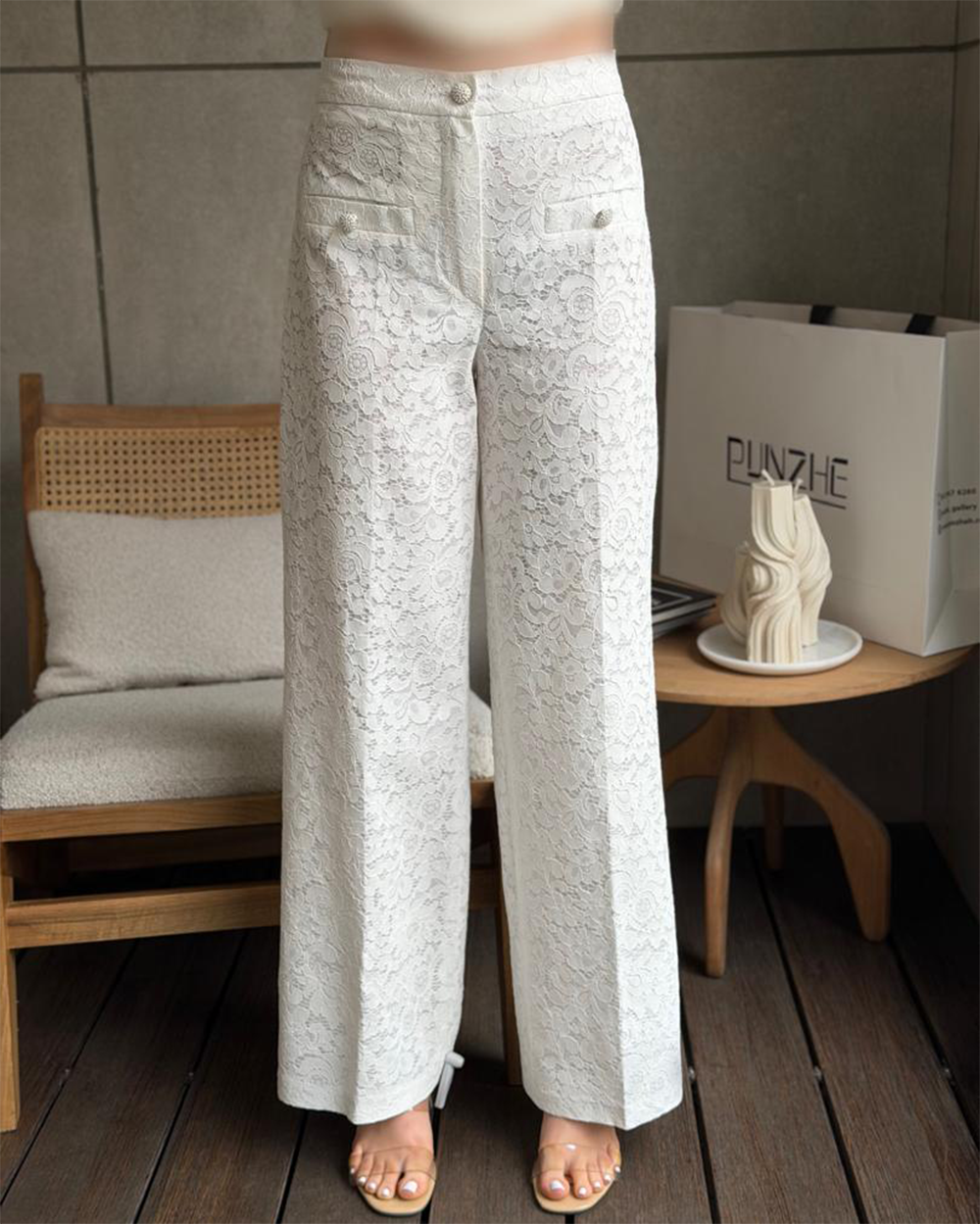 شلوار دانتل کارشده گشاد