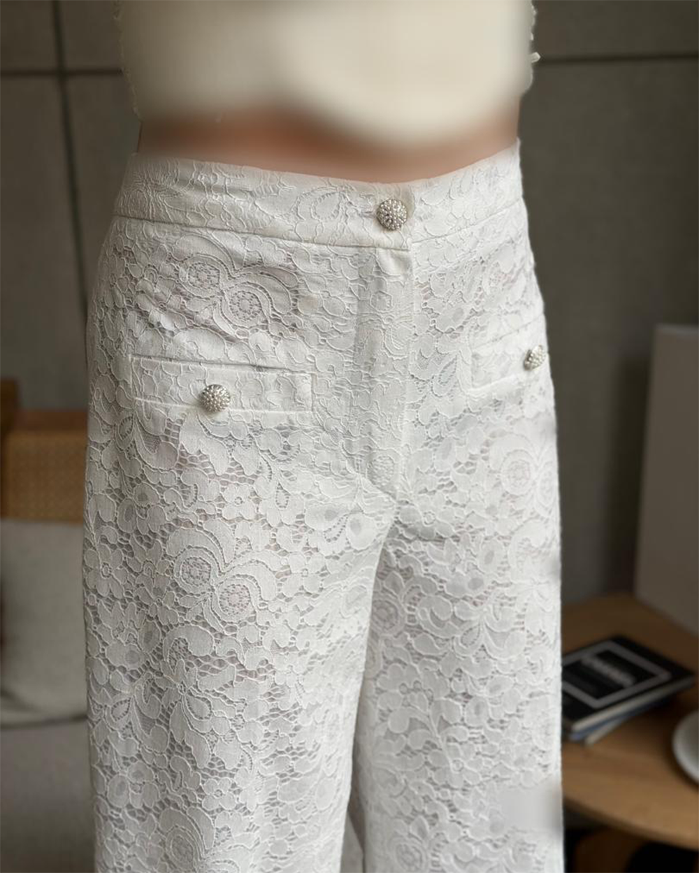 شلوار دانتل کارشده گشاد