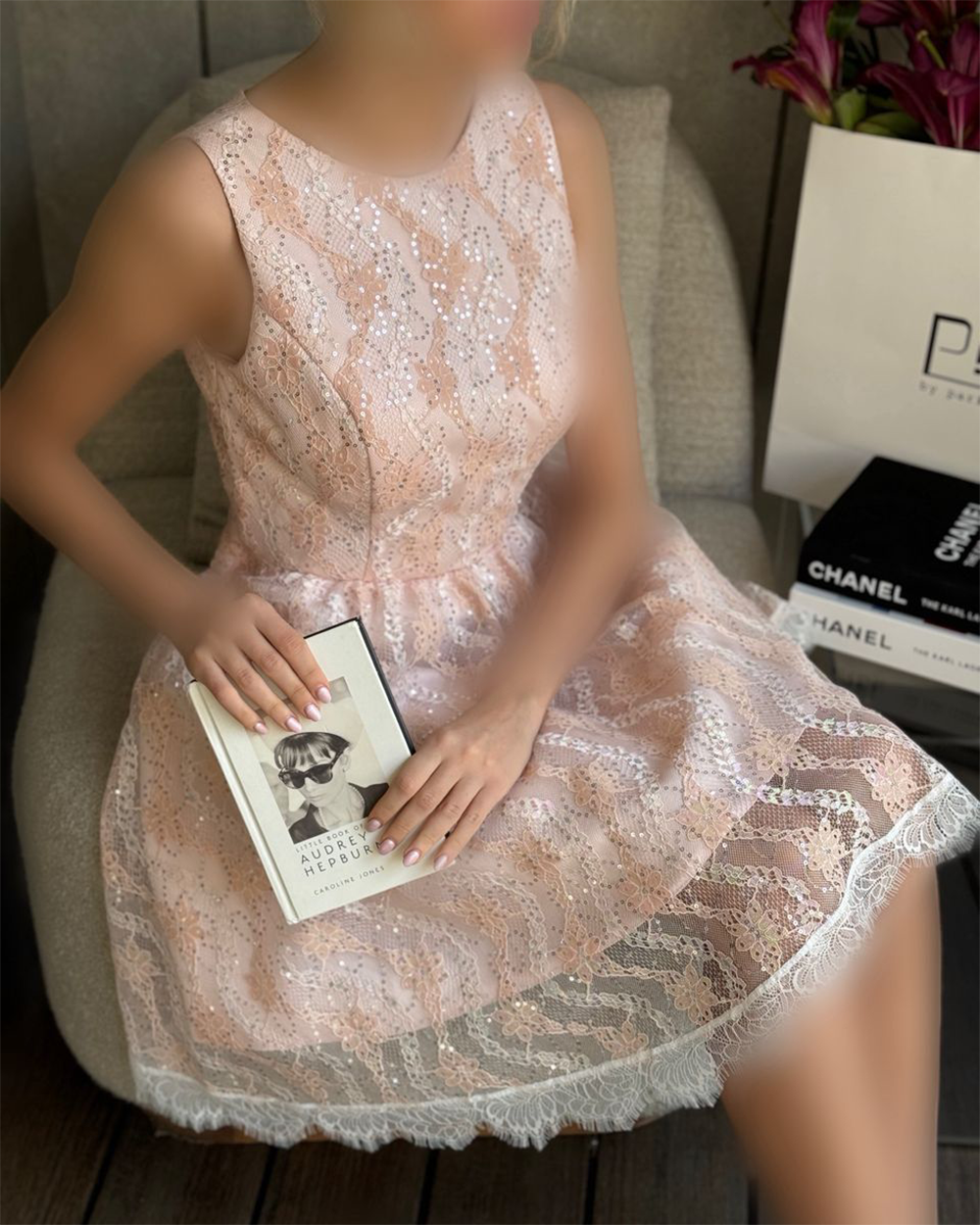 پیراهن یقه گرد دانتل جدید