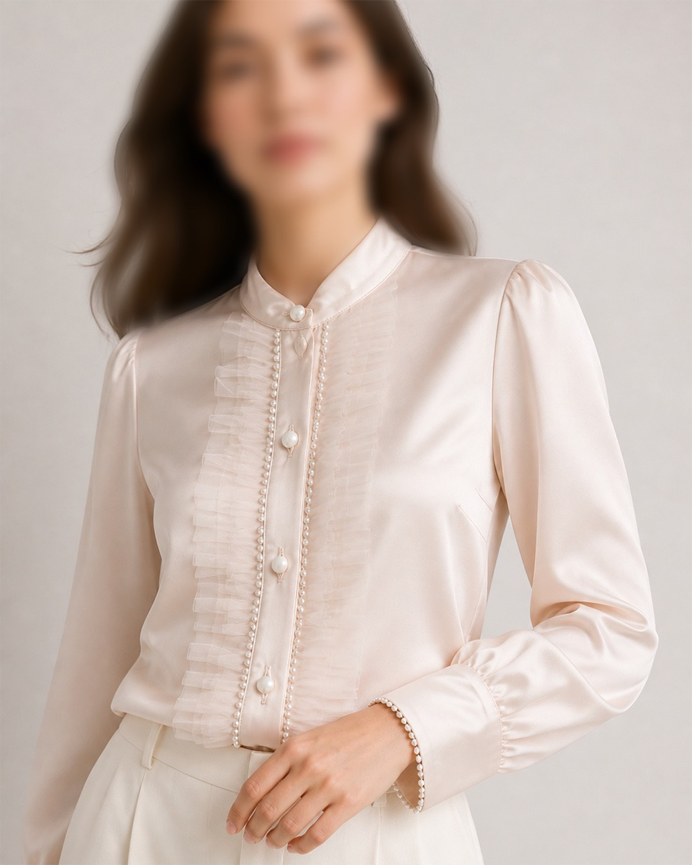 شومیز شنتیه نوارمروارید