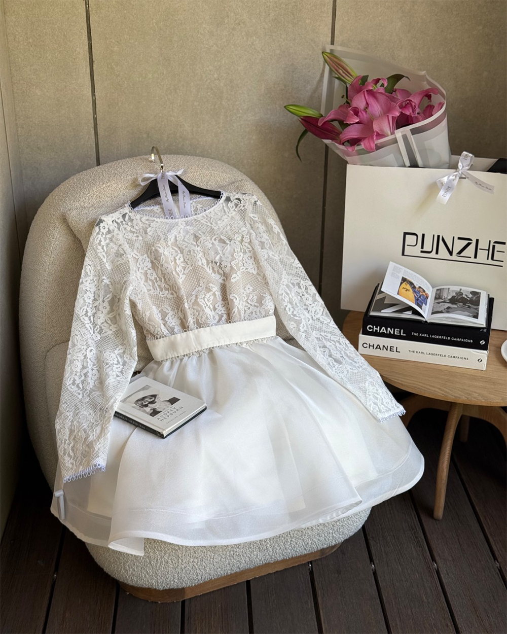 پیراهن شنتیه کرم سفید